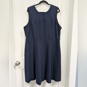 Lands' End Navy Blue Sleeveless Midi Dress